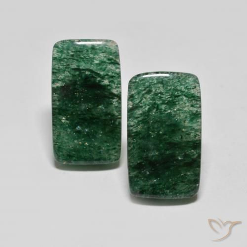 14.76 ctw Green Aventurine Stones, Natural Aventurine in Baguette Cabochon Shape for Sale