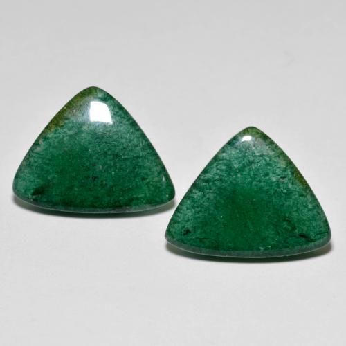 Dark Green Aventurine Gem - 7.8ct Trillion Cabochon (ID: 592869)