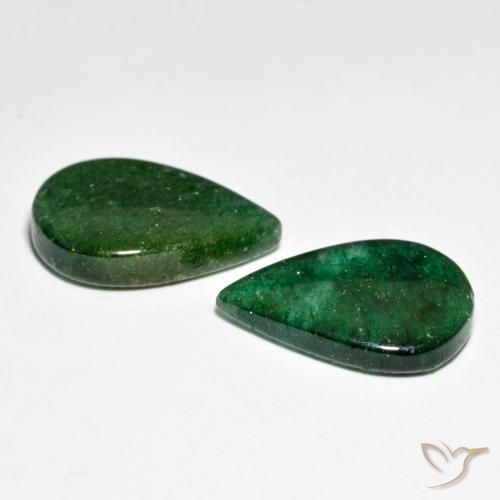 Aventurine Gemstones in 17 x 11.1 mm Size for Sale, Aventurine Stones in Dark Green Color