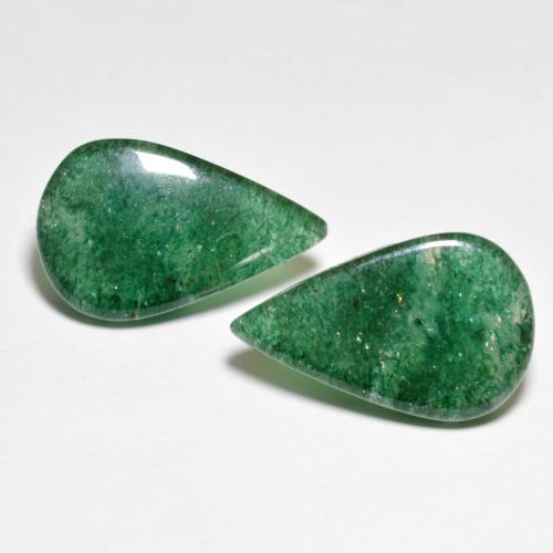 11.16 ctw Green Aventurine Gemstones, Aventurine Gems in Pear Cabochon Shape for Sale.