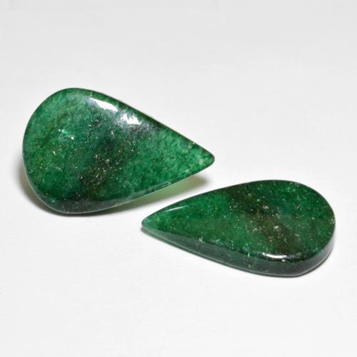 14.41 ctw Green Aventurine Stones, Natural Aventurine in Pear Cabochon Shape for Sale