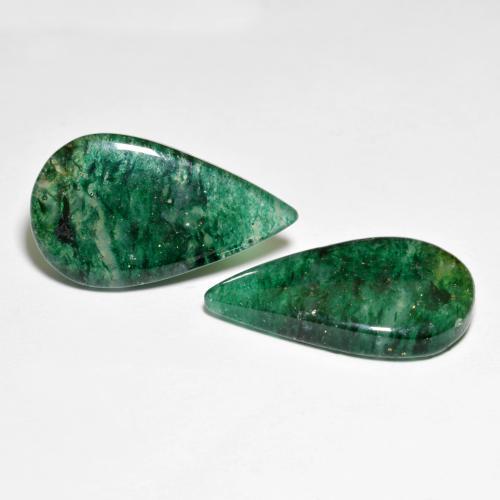 16.42 ctw Green Aventurine Stones, Natural Aventurine in Pear Cabochon Shape for Sale