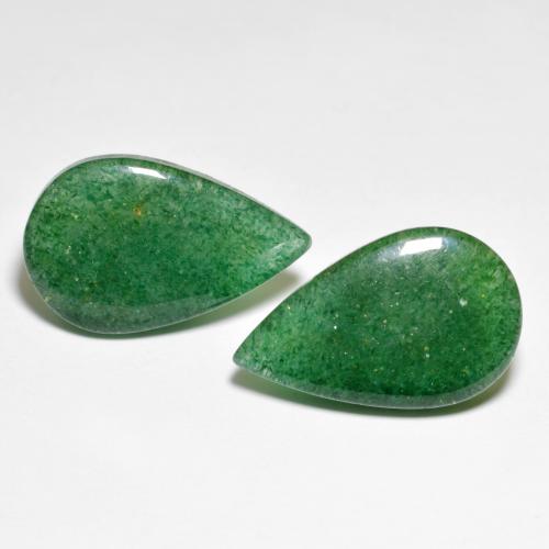 Medium Green Aventurine Gem - 6.4ct Pear Cabochon (ID: 593893)