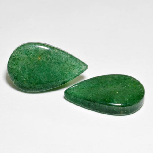 12.78 ctw Green Aventurine Stones, Natural Aventurine in Pear Cabochon Shape for Sale