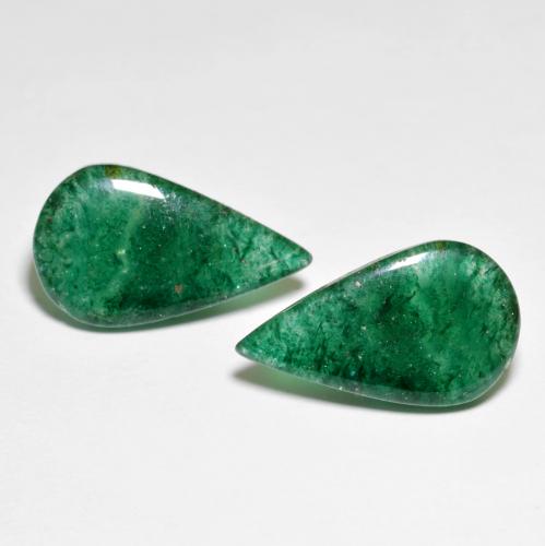 10.30 ctw Green Aventurine Gemstones, Aventurine Gems in Pear Cabochon Shape for Sale.