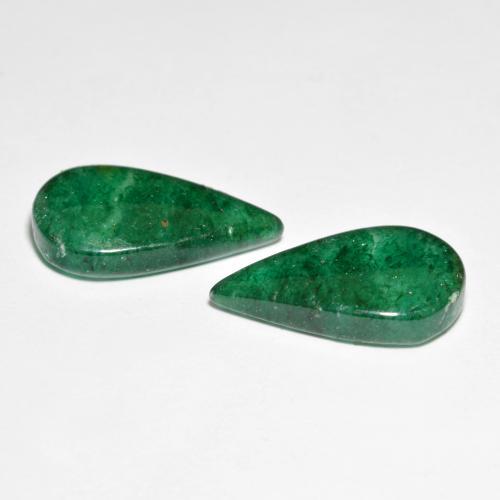 Aventurine Gemstones in 17.5 x 10.2 mm Size for Sale, Aventurine Stones in Dark Green Color