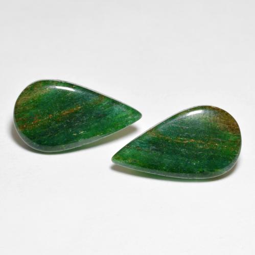 ダークグリーン アベンチュリン 宝石 - 5ct ペアーカボション (ID: 593895)