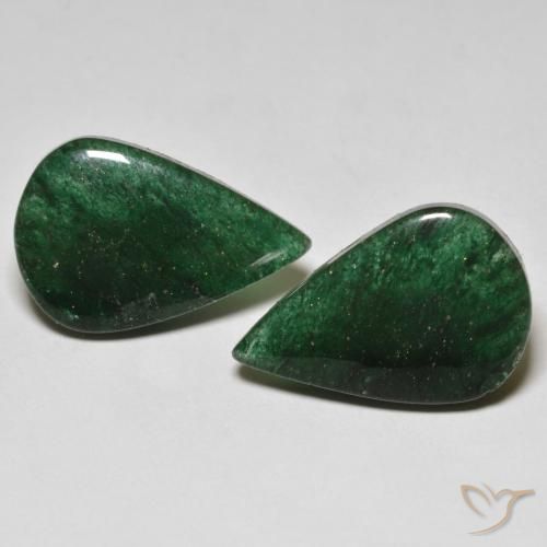 17.37 ct Green Aventurine, 19.4 x 12.7 mm Pear Cut From Brazil, Photo A
