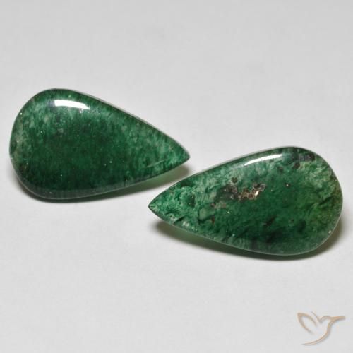 11.31 ct Green Aventurine, 17.4 x 10.6 mm Pear Cut From Brazil, Photo A