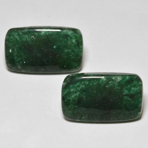 Dark Green Aventurine Gem - 6.6ct Baguette Cabochon (ID: 595001)