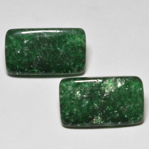 11.49 ctw Green Aventurine Gemstones, Aventurine Gems in Baguette Cabochon Shape for Sale.