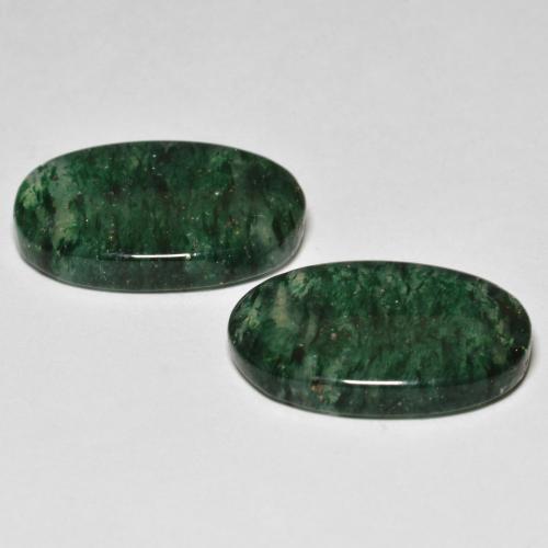 Aventurine Gemstones in 18.4 x 11.8 mm Size for Sale, Aventurine Stones in Dark Green Color