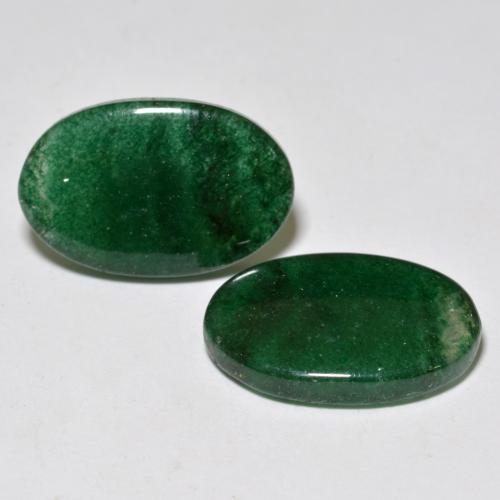 17.47 ctw Green Aventurine Stones, Natural Aventurine in Oval Cabochon Shape for Sale