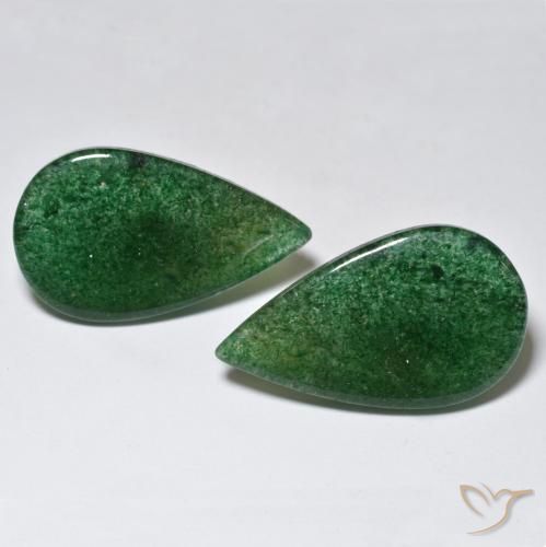 24.46 ct Green Aventurine, 25.2 x 14.8 mm Pear Cut From Brazil, Photo A
