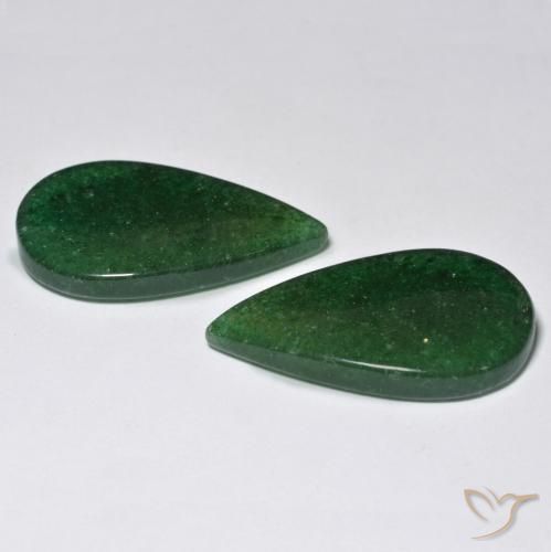 Aventurine Gemstones in 25.2 x 14.8 mm Size for Sale, Aventurine Stones in Deep Green Color