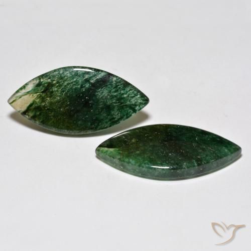 20.86 ctw Green Aventurine Stones, Natural Aventurine in Marquise Cabochon Shape for Sale