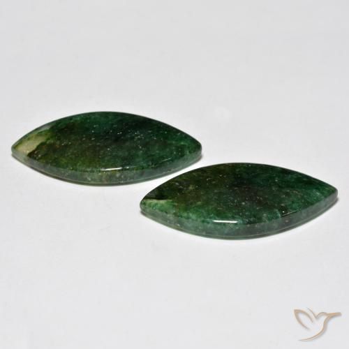 Aventurine Gemstones in 26.4 x 12.7 mm Size for Sale, Aventurine Stones in Dark Green Color