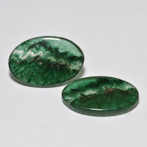 12.30 ctw Green Aventurine Stones, Natural Aventurine in Oval Cabochon Shape for Sale