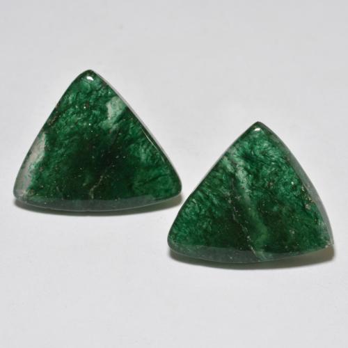 Dark Green Aventurine Gem - 9ct Trillion Cabochon (ID: 595168)