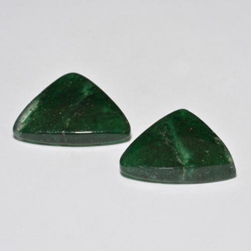 Aventurine Gemstones in 19.2 x 16.1 mm Size for Sale, Aventurine Stones in Dark Green Color