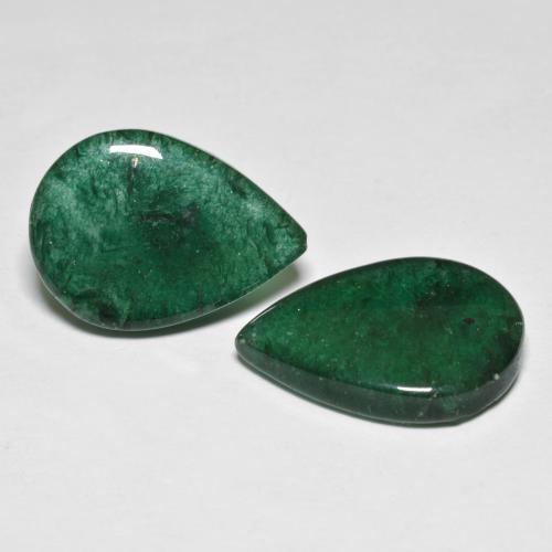 13.41 ctw Green Aventurine Stones, Natural Aventurine in Pear Cabochon Shape for Sale