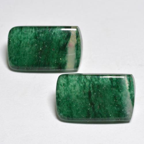Multicolor Green Aventurine Gem - 5.9ct Baguette Cabochon (ID: 595290)
