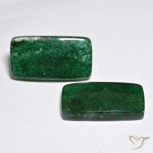 21.63 ctw Green Aventurine Stones, Natural Aventurine in Baguette Cabochon Shape for Sale