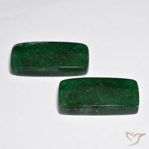 Aventurine Gemstones in 21.3 x 11.3 mm Size for Sale, Aventurine Stones in Pine Green Color