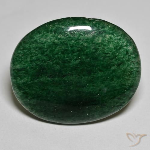 38.54 ct Green Aventurine, 25.6 x 25.6 mm Oval Cut From Brazil, Photo A