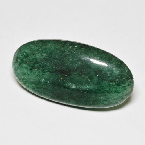 14.45 ct Green Aventurine Gemstone, Aventurine Gem in Oval Cabochon Shape for Sale.