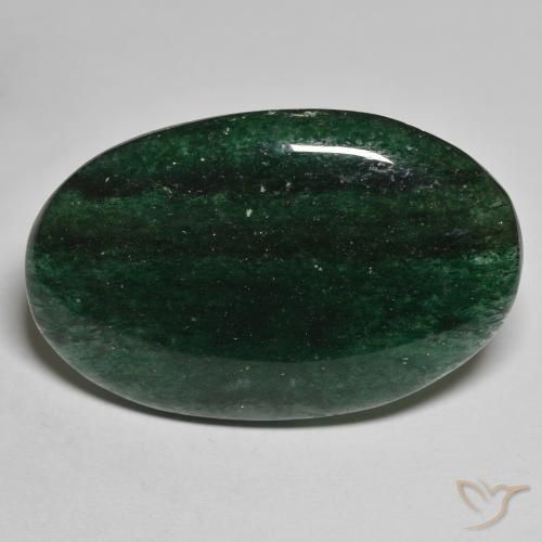 35.11 ct Green Aventurine, 34.1 x 22 mm Oval Cut From Brazil, Photo A