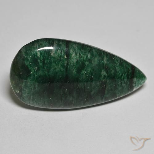 24.26 ct Green Aventurine Stone, Natural Aventurine in Pear Cabochon Shape for Sale