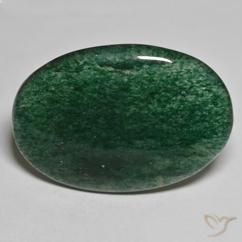 45,38 ct ovaler grüner Aventurin aus Brasilien, Größe 37,6 x 26,7mm, Garantiert natürlicher Edelstein, Translucent Reinheit, 1 Stück Aventurin in Waldgrün Farbe, Mohs-Härte von 7 Geeignet für den täglichen Gebrauch im Schmuck, Photo A
