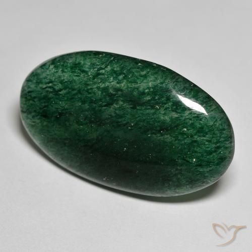 27.98 ct Green Aventurine Stone, Natural Aventurine in Oval Cabochon Shape for Sale