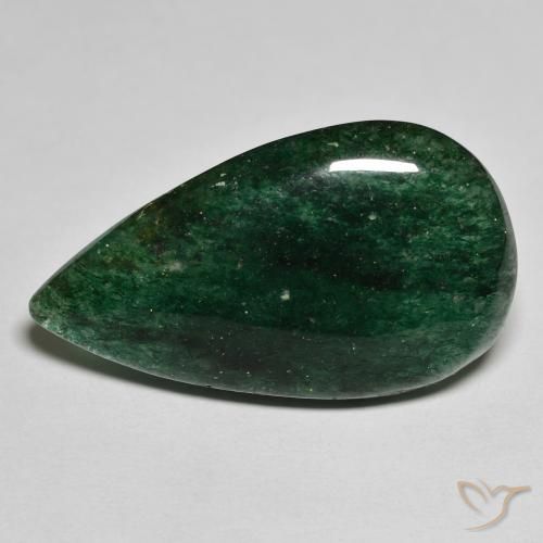 16.85ct Natural Forest Green Aventurine, Pear Shape, Translucent