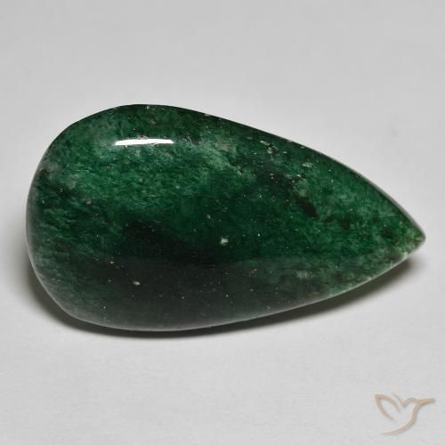 16.85 ct Green Aventurine Stone, Natural Aventurine in Pear Cabochon Shape for Sale