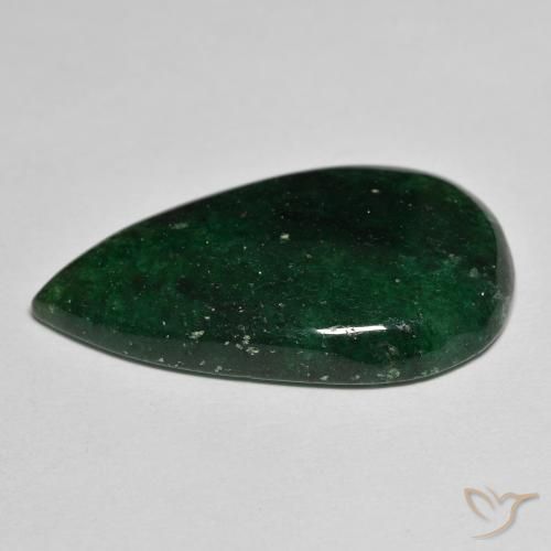 Aventurine Gemstone in 27.7 x 16 mm Size for Sale, Aventurine Stone in Forest Green Color