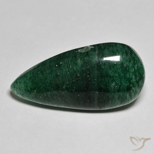 15.68 ct Green Aventurine Gemstone, Aventurine Gem in Pear Cabochon Shape for Sale.