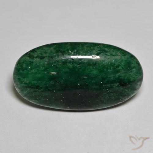 13.61 ct Green Aventurine Gemstone, Aventurine Gem in Oval Cabochon Shape for Sale.