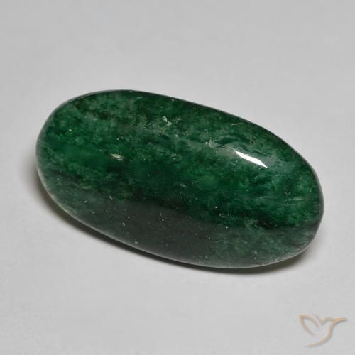 13.61 ct Green Aventurine Stone, Natural Aventurine in Oval Cabochon Shape for Sale