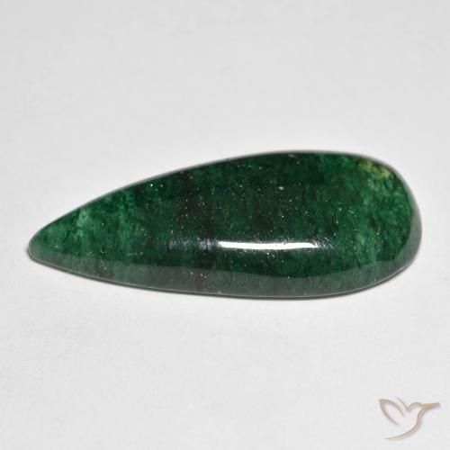 Aventurine Gemstone in 30.8 x 14.3 mm Size for Sale, Aventurine Stone in Pine Green Color