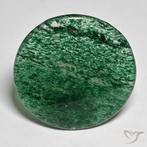 24.3 ct Green Aventurine, 28.9 mm Round Cut From Brazil, Photo A