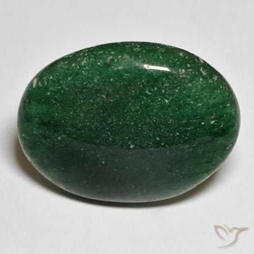 22.76ct Oval Cabochon Green Aventurine from Brazil, Dimension 24.9 x 18.9mm, Translucent Clarity, Natural untreated gemstone, 1pc Aventurine in Medium Green Color, Mohs Hardness of 7 suitable for daily wear jewelry, Photo A