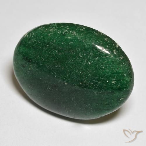22.76 ct Green Aventurine Stone, Natural Aventurine in Oval Cabochon Shape for Sale