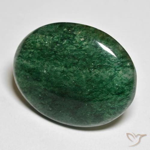 25.39 ct Green Aventurine Stone, Natural Aventurine in Oval Cabochon Shape for Sale
