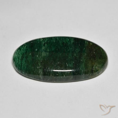 Aventurine Gemstone in 27.4 x 16 mm Size for Sale, Aventurine Stone in Cool Forest Green Color