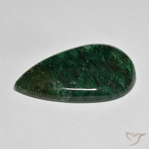 Aventurine Gemstone in 30.9 x 18.3 mm Size for Sale, Aventurine Stone in Cool Forest Green Color