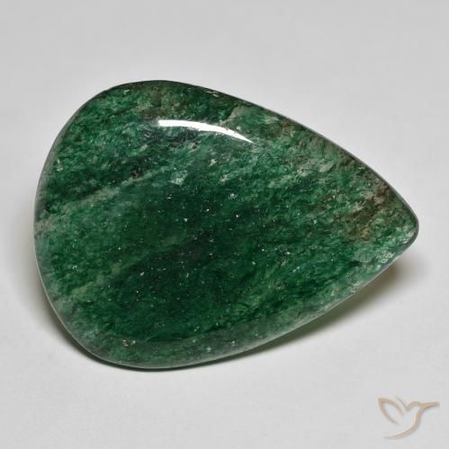 26.04 ct Green Aventurine, 30.3 x 22.8 mm Pear Cut From Brazil, Photo A
