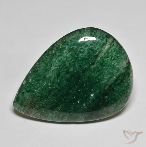 26.04 ct Green Aventurine Stone, Natural Aventurine in Pear Cabochon Shape for Sale