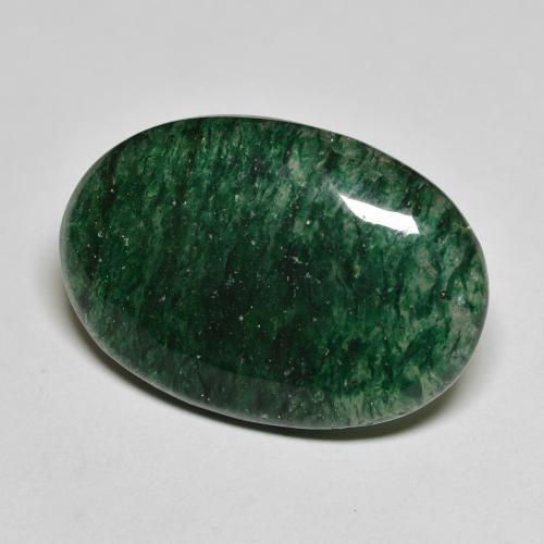 18.76 ct Green Aventurine Gemstone, Aventurine Gem in Oval Cabochon Shape for Sale.